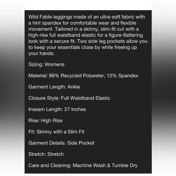 *Final Price* Wild Fable High-Waisted Ultra Soft Blue Leggings (XS) NWT - Picture 5 of 5